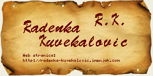 Radenka Kuvekalović vizit kartica